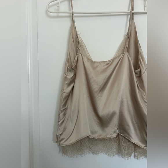 Cami NYC The Racer Lace Beige Lace 100% Silk Cami Top size medium 90s preppy - Picture 7 of 16